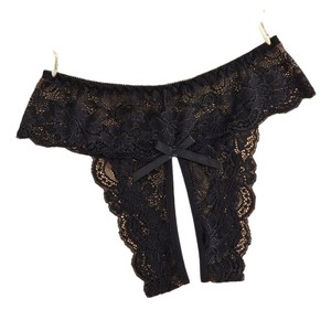 Ding Zhi Mei String sexy en dentelle noire semi-transparente taille haute pour femme Lingerie - Product Image 5