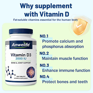 Complément alimentaire de vitamine D3 et de <span class=keywords><strong>calcium</strong></span> HALAL OEM, soutien de la santé osseuse et de l'immunité, comprimés de vitamine D3 - Product Image 3