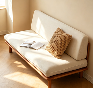 Set di Divani Moderni Quadrati Imbottiti in Spugna Senza Braccioli in <span class=keywords><strong>Legno</strong></span> Massello per Salotti di Piccoli Appartamenti - Product Image 1