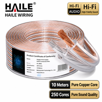 Câble de haut-parleur Hi-Fi en cuivre pur 250 conducteurs, blindé anti-interférence, longueur personnalisée pour amplificateur et haut-parleur