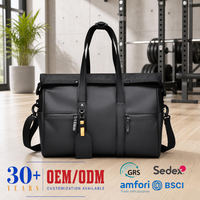 Sac de sport extensible en PU 34L à 41L avec fermeture à enroulement, compartiment pour ordinateur portable, séparation humide/sec, imperméable pour les voyages d'affaires et les trajets quotidiens