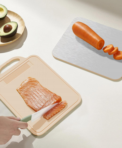 Planches à découper en plastique d'acier inoxydable pour la cuisine, <span class=keywords><strong>2</strong></span> en 1 planche à découper en plastique en métal avec la cannelure de jus - Product Image 2