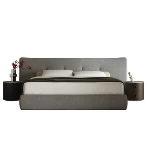 Schlafzimmer Tufted Möbel Plattform Bett rahmen King Size Metall und Holz Custom ized Low Profile Holz Queen Bett rahmen mit Box