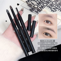 Crayon à sourcils OEM 2-en-1 végan imperméable et cosmétique maquillage des yeux double tête coiffant la poudre de gel naturel rehausseurs de sourcils permanents