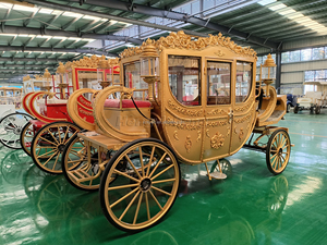 Limusina elegante boda turismo eléctrico carruaje de caballos dorado cuento de hadas carruaje de Victoria para promoción - Product Image 2