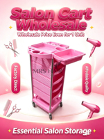 Chariot de Salon à 6 Niveaux, Chariot Roulant 1 Pièce, Valise de Maquillage, Support de Rangement pour Coiffure, pour Salon de Manucure, Spa, Barbier, Magasin