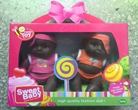 Poupée noire en gros pour garçons, poupée bébé de 8 pouces, poupée africaine pour enfants