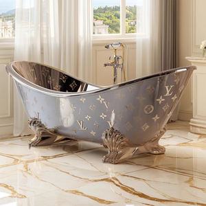 <span class=keywords><strong>Baignoire</strong></span> Îlot de Luxe en Acier Inoxydable Poli avec Pieds Griffes et Gravure Florale pour Salles de Bain de Villas et Hôtels - Product Image 6