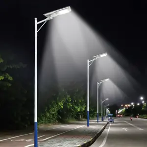 Batería de litio 150W al aire libre nuevo diseño todo en uno Luz de calle solar led integrada al aire libre