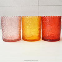 Pot en verre géométrique découpé unique de style nordique, décoratif et luxueux, pour bougie