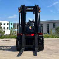 Chariot élévateur électrique robuste de 1 à 5 tonnes, transpalette hydraulique certifié CE, mât à deux étages, batterie lithium-ion, pneus pleins, terrain accidenté