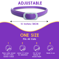 Collier apaisant réglable pour chiens et chats, à phéromones, étanche, anti-anxiété, avec couleur unie et étiquette OEM