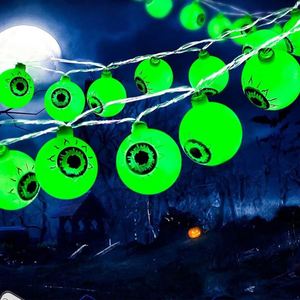 ไฟประดับ LED สีสันสดใส รูปทรงลูกตา สำหรับเทศกาลฮาโลวีน ของตกแต่งเรืองแสงสีเขียวสุดหลอน - Product Image 1