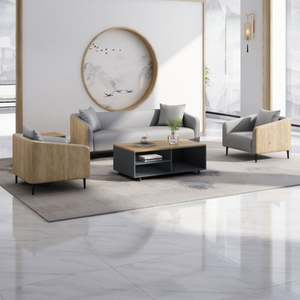Canapé interne de meubles de bureau de cadre en bois solide avec l'ensemble de table basse pour la zone de réception - Product Image 5