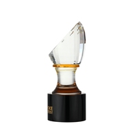 Trophée en verre cristal poli personnalisé de haute qualité, nouveau design ADL, sur base noire, thème sportif, pour compétitions et artisanat