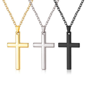 Cadena <span class=keywords><strong>de</strong></span> 20-24 Pulgadas Joyería Sencilla <span class=keywords><strong>para</strong></span> <span class=keywords><strong>Hombre</strong></span> Collar con <span class=keywords><strong>Colgante</strong></span> <span class=keywords><strong>de</strong></span> <span class=keywords><strong>Cruz</strong></span> en Acero Inoxidable - Product Image 1