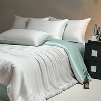 Parure de draps 300TC en satin 100% bambou pur, écologique, rafraîchissante, teinte unie, luxe hôtelier, linge de lit pour hôtels et resorts, OEM ODM toutes saisons