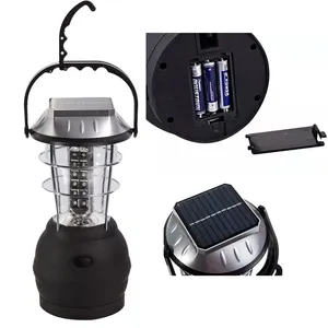 Hand crank 36 led solar lantern rechargeable camping light camping light with solar panel for outdoor activities