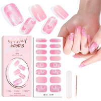 Enveloppe d'ongle semi-durcie 3d coréenne Logo personnalisé Lampe durcie Uv Autocollant d'ongle en gel semi-durci pour application de gel sur les ongles d'art