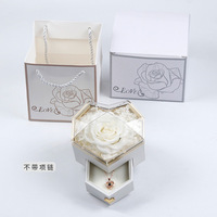 Boîte à bijoux en forme de coeur fleur éternelle boîte-cadeau commémorative de la fête des mères saint valentin