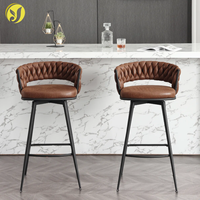 Tabouret de bar et de comptoir pivotant rembourré en métal à dossier bas, vente en gros, produit phare