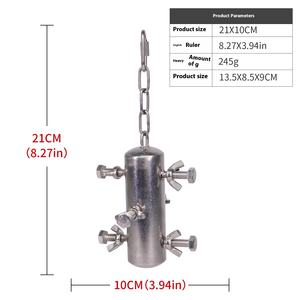 Jouet perroquet moyen grand cloche en acier inoxydable pour support de <span class=keywords><strong>cage</strong></span> de perroquet jouet avec fonction à mâcher accessoires de <span class=keywords><strong>cage</strong></span> de petite taille fournitures - Product Image 4