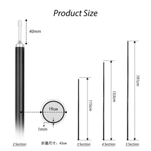 Aluminum <b>Tent</b> Pole 1.9x190cm 5 Section Camping Awning Support Frame - Product Image 3