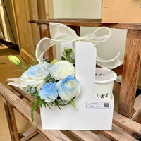 Sac à main artisanal en papier kraft pour café, boîte à fleurs, support de tasse, emballage cadeau, arrangement artisanal