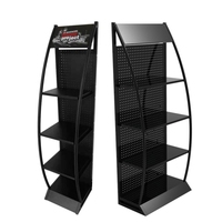 Rak Display Logam Bongkar Pasang Mudah Dirakit, Rak Ritel Portabel untuk Stand Merchandising, Toko, Showroom, dan Periklanan