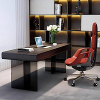 Scrivania per Computer Sospesa in Legno Massello di Alta Gamma, Design Moderno e Semplice di Lusso per Studio Domestico, Scrivania da Ufficio in Acrilico di Alta Qualità