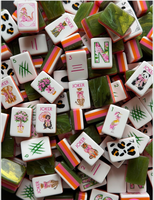 Jeu de Mahjong de luxe pliable et portable en acrylique, 160 tuiles gravées, style jade vert, tuiles de Mahjong américaines
