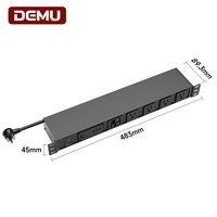 DEMU DMCN-1+1UT-U4-KxJqIs+U8 1U 19" Rack Mount PDU Protection contre les surtensions 12 prises US 15A 125V Compteur numérique LCD Certifié ETL