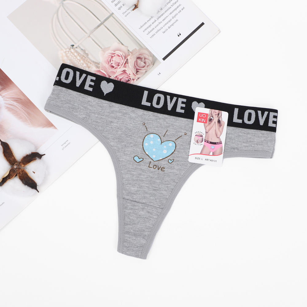 Wholesale Sexy Thongs Panties Carding Cotton Cute Girls Low Waist Tanga Underwear in Dozen Package 12 Pcs for Bulk Sale