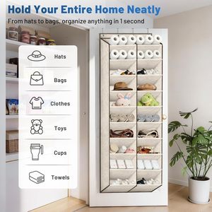 Organizador de Zapatos para Colgar Sobre la Puerta, con Capacidad para Más de 30 Pares, 10 Niveles, Tela Oxford Beige, para Almacenamiento en Armarios Detrás de la Puerta - Product Image 5