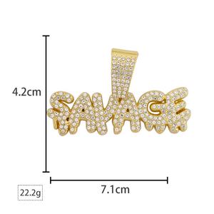 Collar con Colgante de Letra Punk Personalizado, Cadena Brillante con Eslabones y Cadena de Cuerda, Joyería Hip Hop para Hombres y Mujeres - Product Image 2