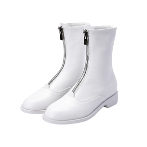 <span class=keywords><strong>Stivali</strong></span> da Donna in Pelle Bianca alla Moda <span class=keywords><strong>con</strong></span> <span class=keywords><strong>Cerniera</strong></span> Frontale e Fodera in Velluto, <span class=keywords><strong>Stivali</strong></span> Invernali a Tubo Medio <span class=keywords><strong>con</strong></span> Suola Piatta, Nuovi Arrivi - Product Image 1