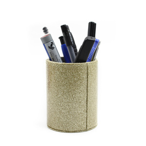 Porte-stylos créatif en cuir coloré, organiseur de cosmétiques de bureau, porte-stylos scintillant (Dropshipping disponible) - Product Image 2