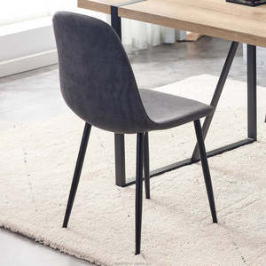 Medieval Modern Side <b>Chairs</b> with Soft Cushions & Black Metal Legs for <b>Dining</b> in Kitchen Lounge or Farmhouse Home Furniture - Product Image 1