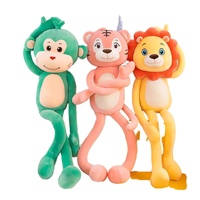 Jouets en peluche mignons unisexes Lion et Singe à longues pattes, oreillers en tissu peluche, techniques de lavage, vente en gros, fabricant de cadeaux