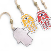 Métal Fatima Palm Pendentif Décoration Moyen-Orient Style Israélien Ornement Oeil Bleu Hébreu Juif Hanukkah Festival Cadeau