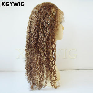 10 "-26" Stock 100% cheveux humains brésiliens vierges 8/613 couleur de surbrillance Transparent profond bouclé célébrité longue <span class=keywords><strong>blonde</strong></span> pleine dentelle perruques - Product Image 5