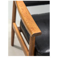 Chaises de salle à manger en bois MULIGNA, chaise de salle à manger en cuir rétro design moderne, vente chaude, chaise de salle à manger rembourrée pour usage domestique avec accoudoirs