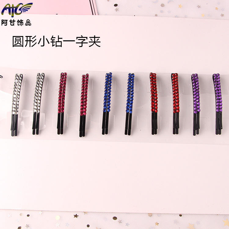Pinza de pelo de diamante pequeño redondo