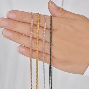 Collier en Chaîne Torsadée Plate en Acier Inoxydable de 2 mm d'Épaisseur, Couleur Or et Rose pour Femmes et Filles, 16 à 30 Pouces - Product Image 5