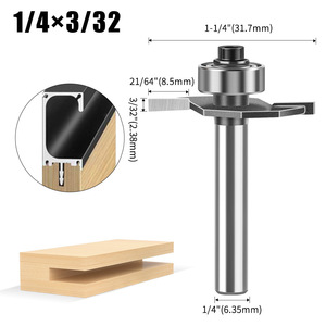 Ball Bearing T-Type Woodworking <strong>Router</strong> <strong>Bit</strong> + 2-in-1 Grooving &amp; Chamfering Multi-Function <strong>Bit</strong> - Product Image 3