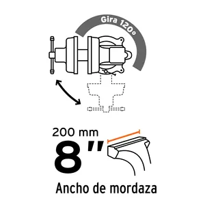 Truper 8 'tipo europeo ghisa banca morsa 1 unità in una scatola - Product Image 3