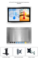 Monitor makanan kelas 304/316 baja tahan karat, layar dapur PC Tablet tahan air & debu terpasang di dinding