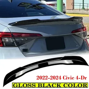 สปอยเลอร์หลังทรงโรงงานสำหรับรถยนต์ 4 ประตู ปี 2022 2023 2024 สีดำเงา / สีคาร์บอนไฟเบอร์ แบบสปอร์ต - Product Image 1