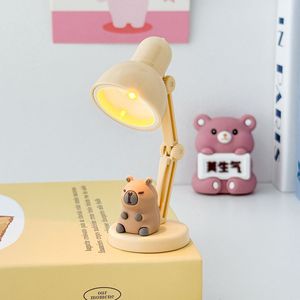 Creative Cute Desk Lamp With Animal Base Beige Plastic <b>Led</b> <b>Light</b> Battery Powered For Study <b>Room</b> Decoration - Product Image 1