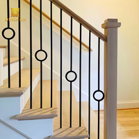 Balustres d'escalier en fer forgé pour villa moderne, doubles cercles, faciles à installer